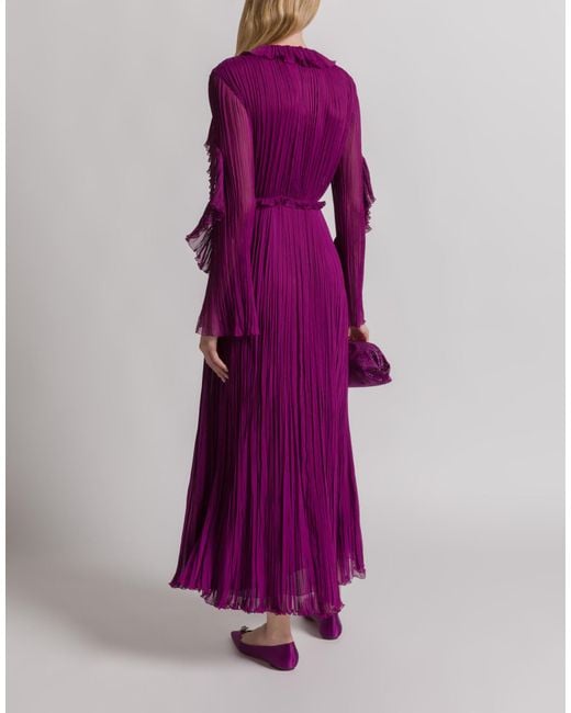 Alberta Ferretti Purple Silk Creponne Evening Dress