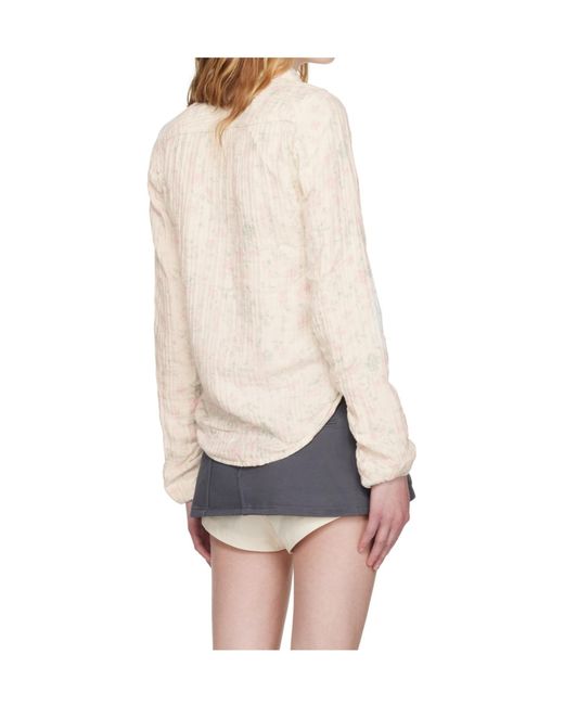 OPEN YY White Floral Pattern Shirt