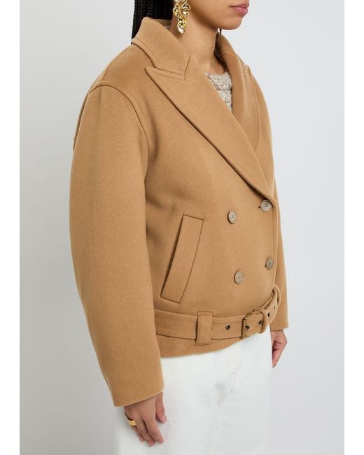 Isabel Marant Brown Belted Wool And Cashmere-Blend Jacket