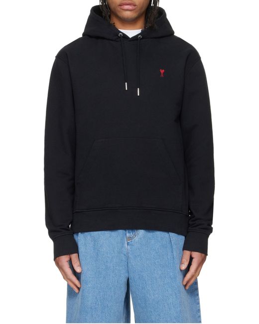 AMI Blue Ami De Coeur Drawstring Hoodie for men