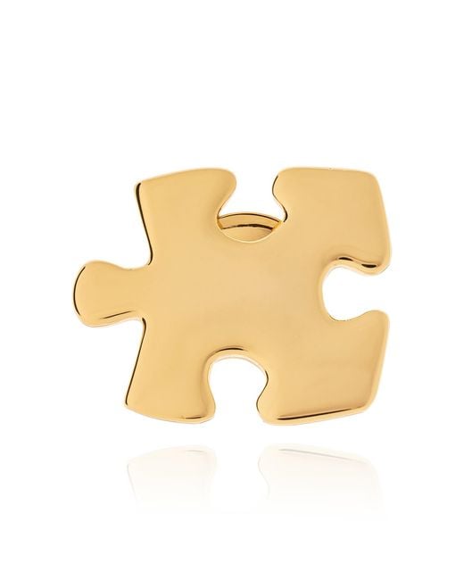 Moschino Metallic Puzzle Clip-On Earrings