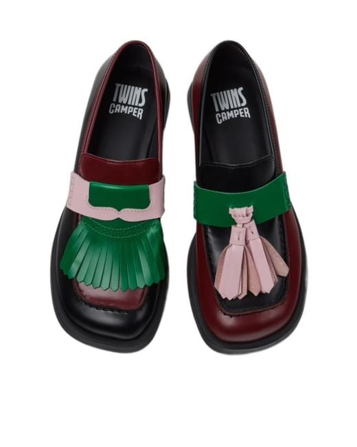Camper Black Leather Moccasins