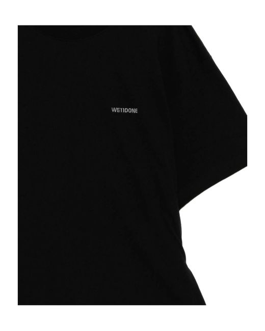 we11done Black Crewneck Logo T-Shirt