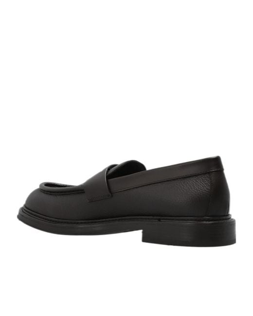 Emporio Armani Black Almond Toe Slip-On Loafers for men