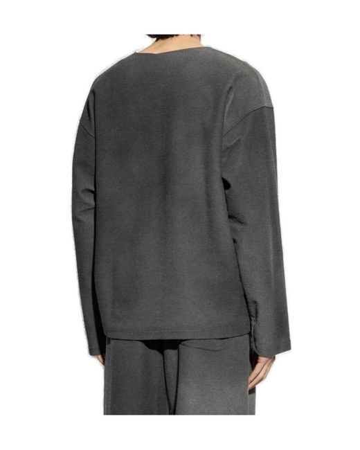 DIESEL Gray S-Ruben Distressed Sweatshirt for men