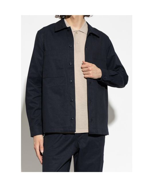 Samsøe & Samsøe Blue Sataka Button-Up Shirt Jacket for men