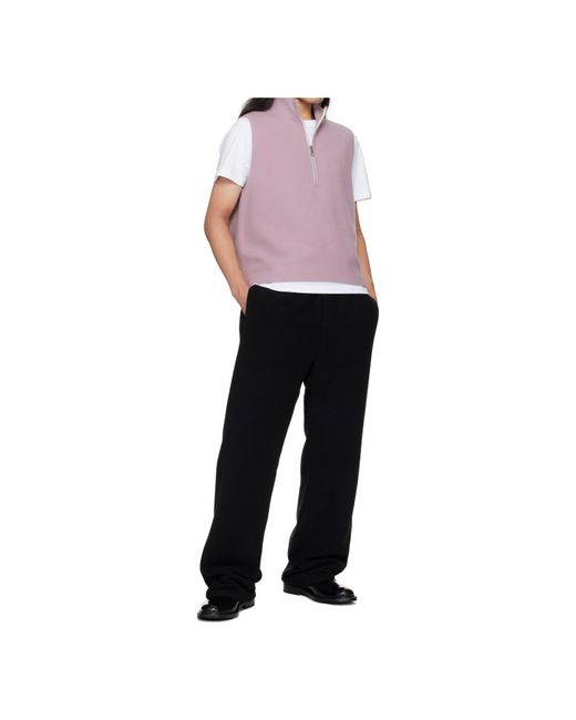 Rier Black Wool Fleece Casual Pants for men