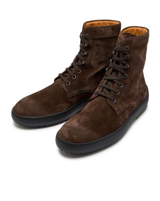Tod's Brown Winter Gommino Suede Ankle Boots for men