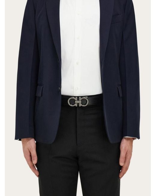 Ferragamo Black Ferragamo Reversible Belt Set for men