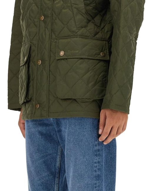 Barbour Green Long Sleeved Quilted Jacket for men
