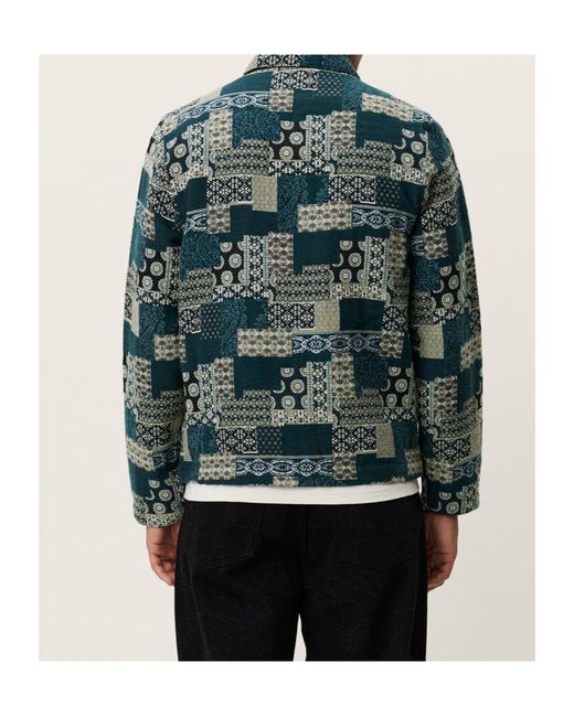 Les Deux Green Ian Jacquard Long-Sleeved Jacket for men
