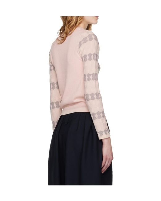 OPEN YY Pink Jacquard Pullover Sweater