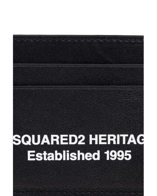DSquared² Black Heritage Credit Card Holder for men