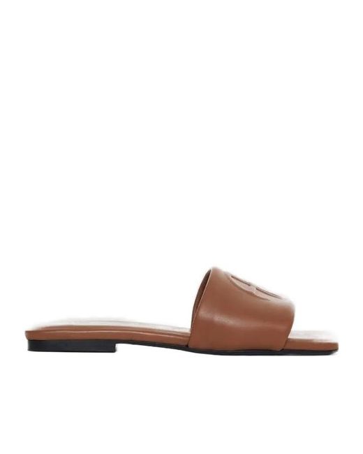 Anine Bing Brown Leather Slides