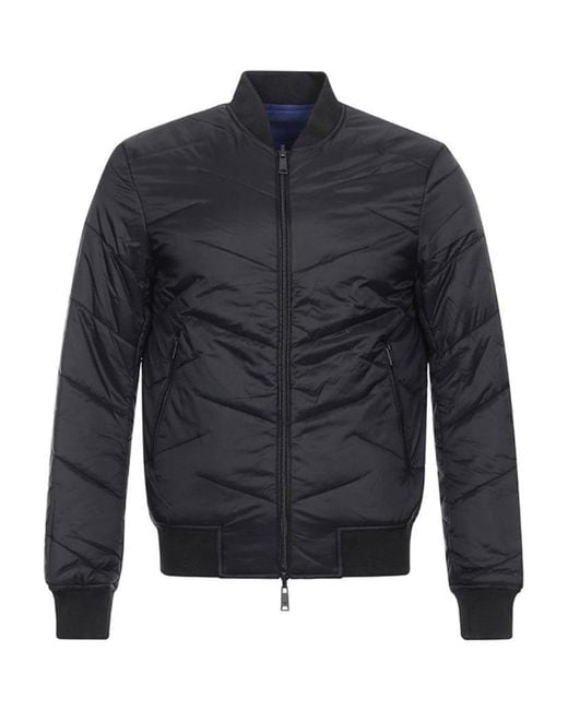 Emporio Armani Blue Long-Sleeved Baseball Jacket for men