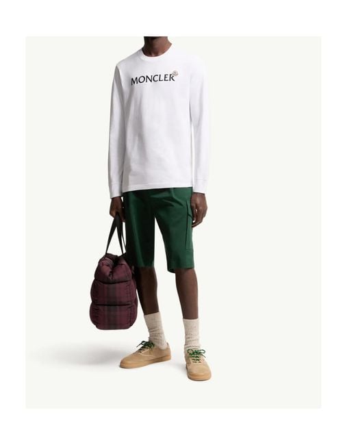 Moncler White Logoed Cotton Sweatshirt for men