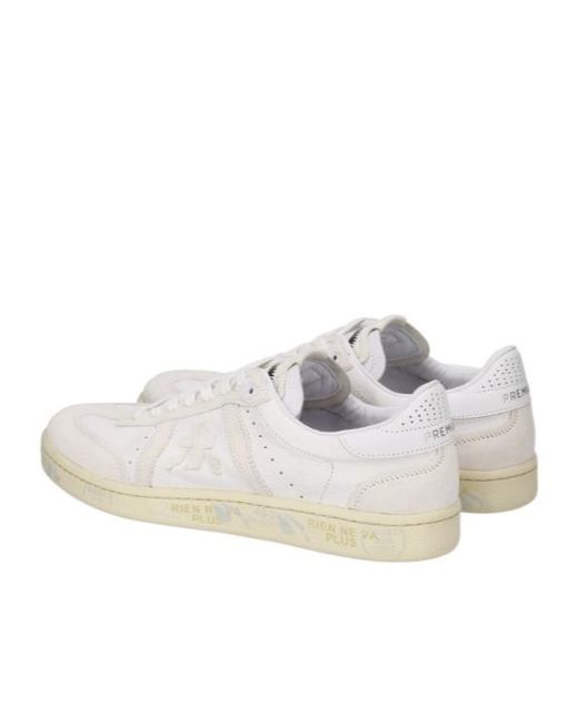 Premiata White Lace-Up Low-Top Sneakers for men