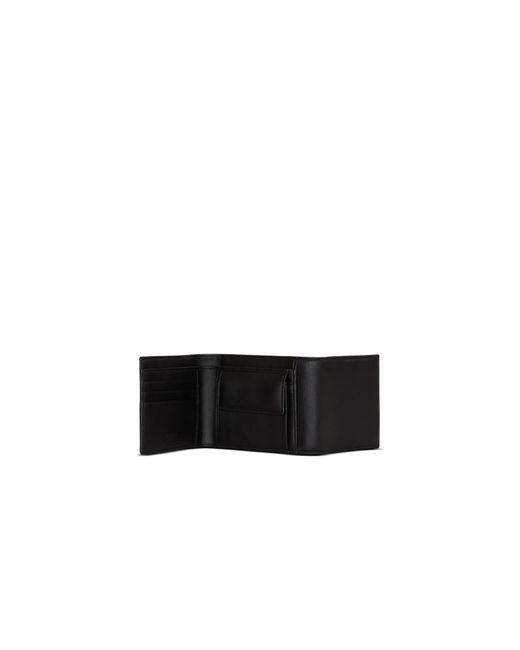 Balmain Black Smooth Leather Trifold Wallet for men