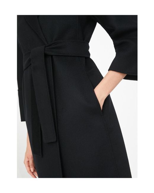 Max Mara Black 'S Arona Belted Long-Sleeved Coat