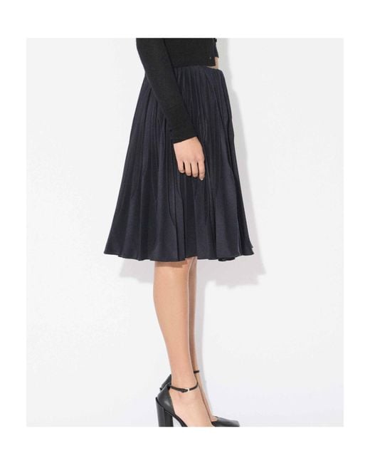 Alaïa Blue Pleated Midi Skirt