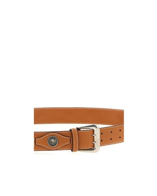 Ermanno Scervino Brown Coin Detail Leather Belt