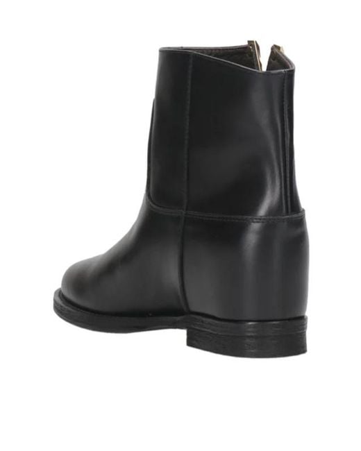 Via Roma 15 Black Split Detail Short Boots
