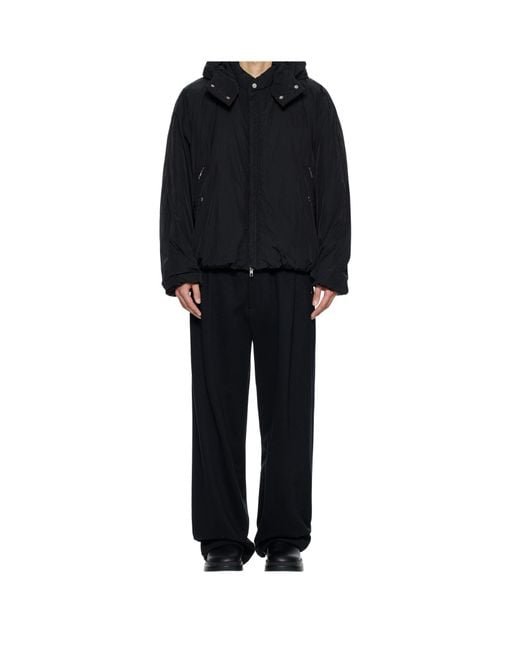 Wooyoungmi Black Padded Hood Jacket for men