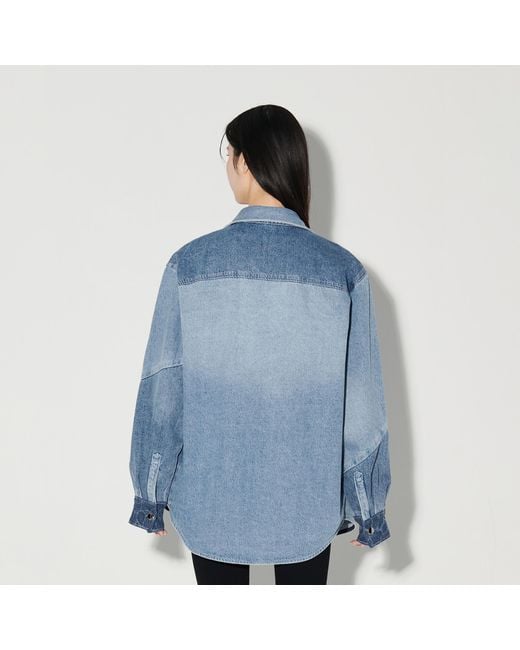 LIU REGALI Blue Stitched Long-Sleeved Denim Shirt
