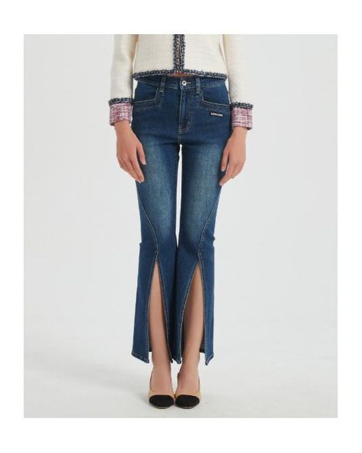 Marissa Chiara Blue Front Slit Jeans