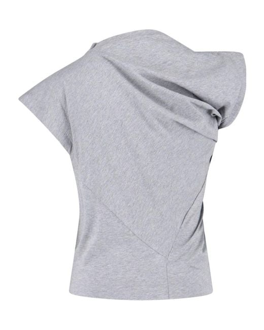 Vivienne Westwood Gray Draped Top With Orb Logo