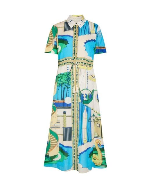Tory Burch Blue Printed Dress