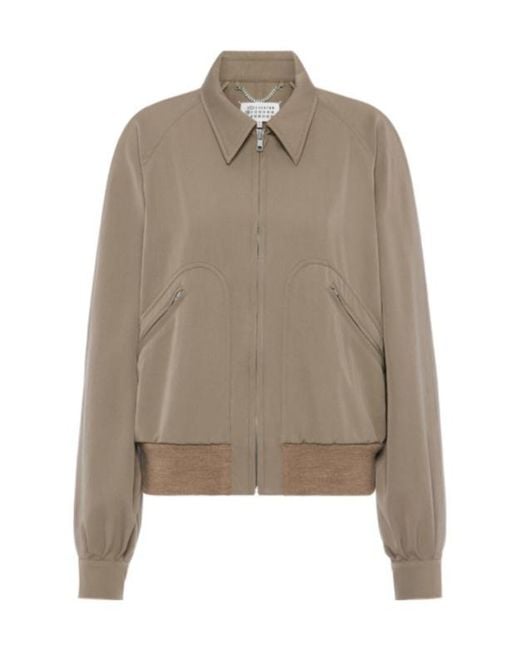 Maison Margiela Natural Zip-Up Bomber Jacket