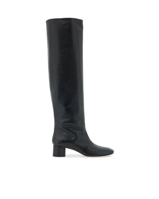 Aeyde Black Willa Round Toe Block Heel Boots
