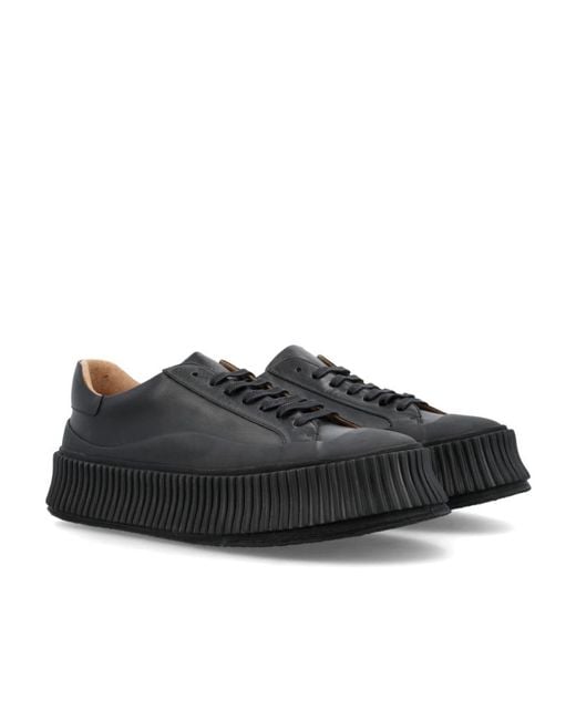 Jil Sander Black Round-Toe Low-Top Sneakers for men