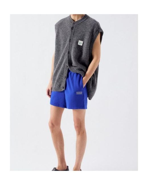 American Vintage Blue Shorts Plizzy for men