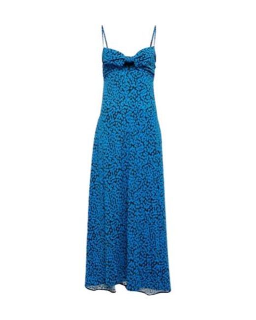 Proenza Schouler Blue Printed Cut-Out Maxi Dress