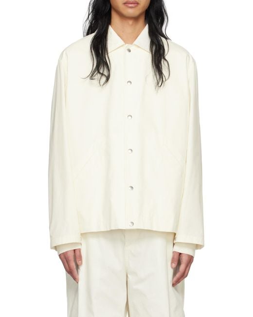 Jil Sander White Logo Cotton Jacket for men