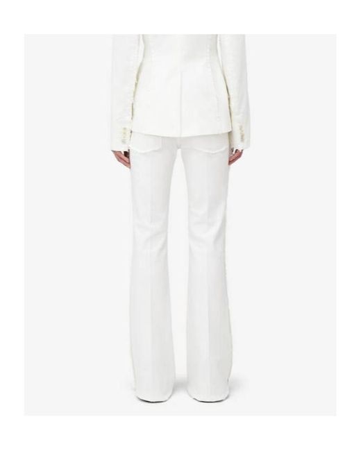 McQueen White Raw Finish Flared Jeans
