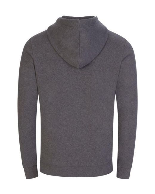 Boss Gray Logo-Print Cotton Hoodie for men