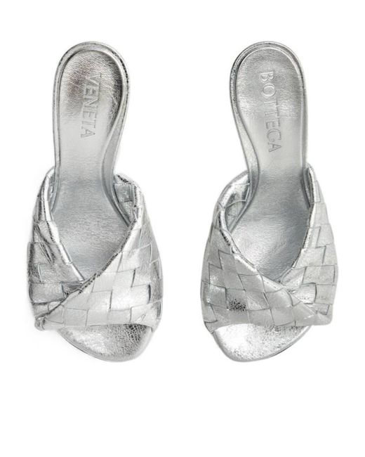 Bottega Veneta White Blink Folded Detailed Mules