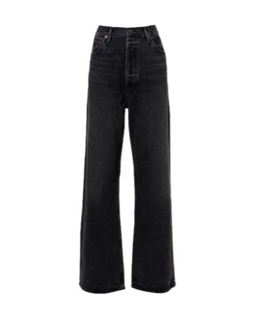 Agolde Black Vintage Loose Straight Jeans