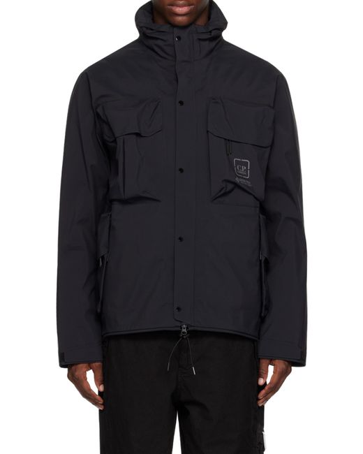 C P Company Blue Logo-Print Two-Pocket Windbreaker for men