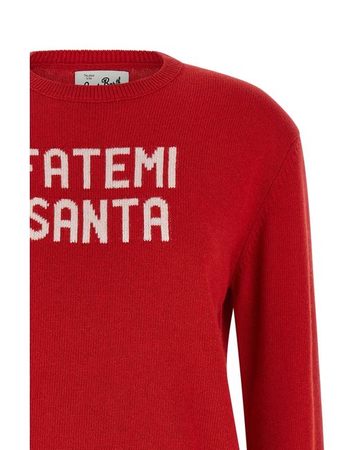 Mc2 Saint Barth Red Fatemi Santa Crewneck Jumper