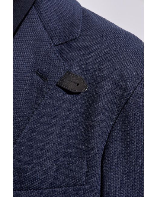 Brioni Blue Patch-Pocket Jersey Blazer for men