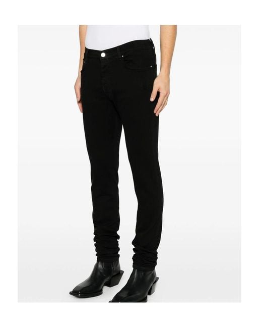 Amiri Black Stacked-Hem Slim Fit Jeans for men