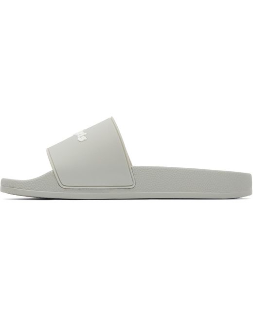 Palm Angels White Classic Logo Slippers for men