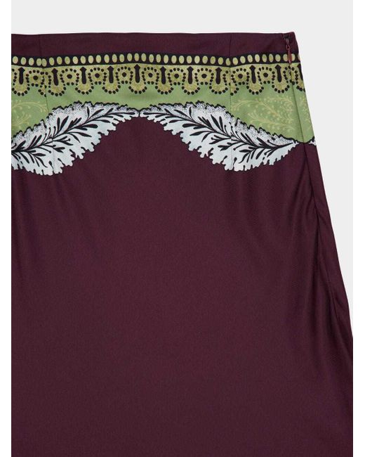 LaDoubleJ Purple Place-Print Maxi Skirt