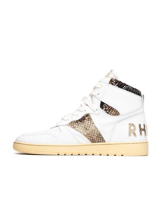 Rhude Metallic Panelled High-Top Sneakers for men