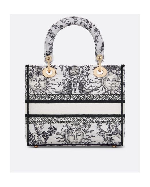 Dior White Medium Lady D-Lite Shoulder Bag