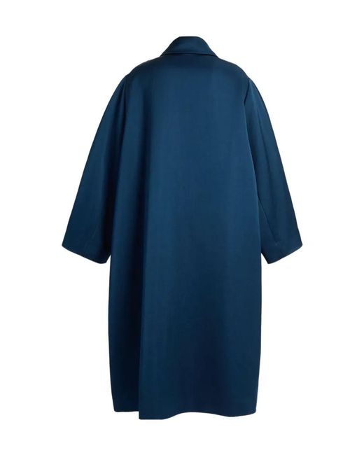 Erdem Blue Embroidered Satin Coat